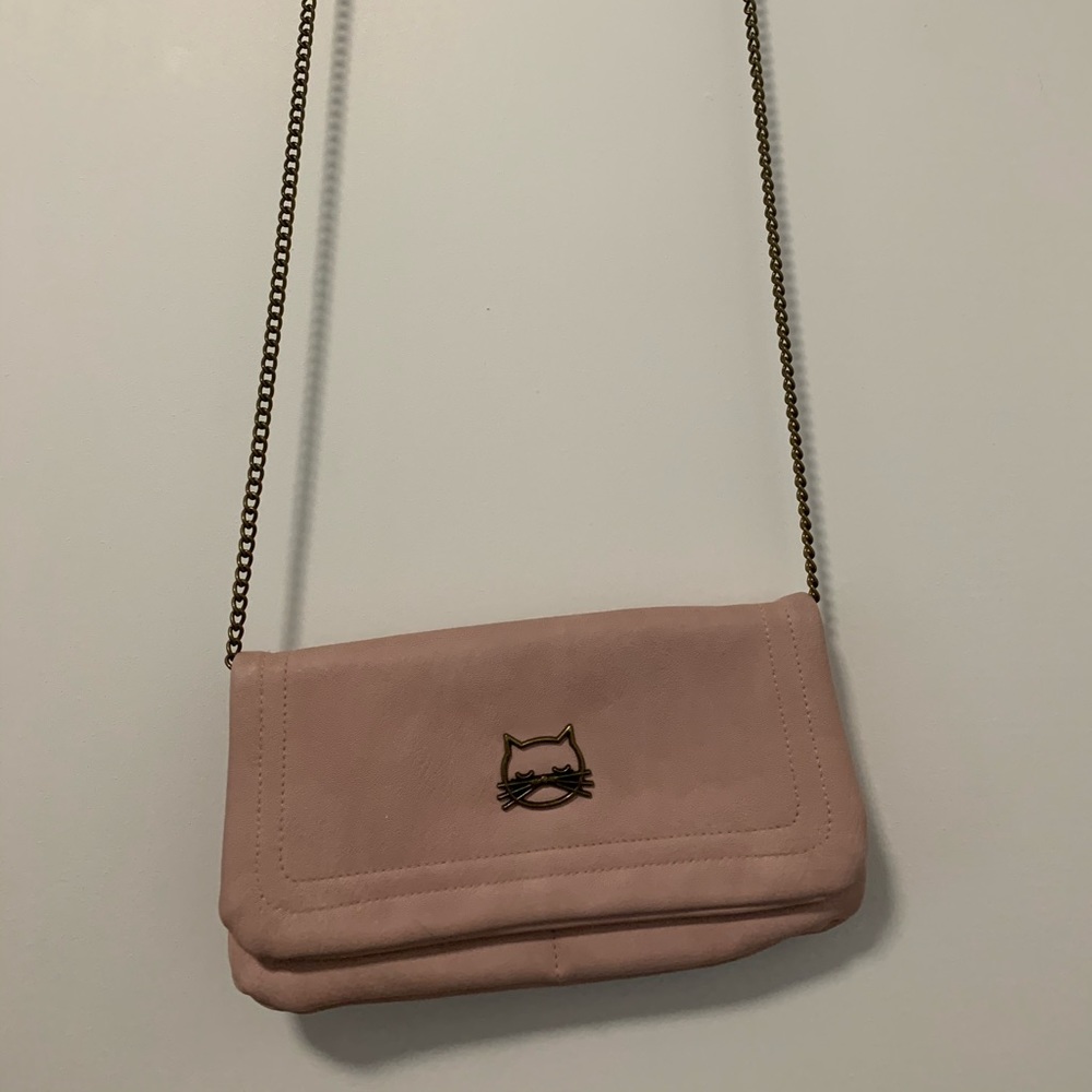Baby pink kitty cat clutch